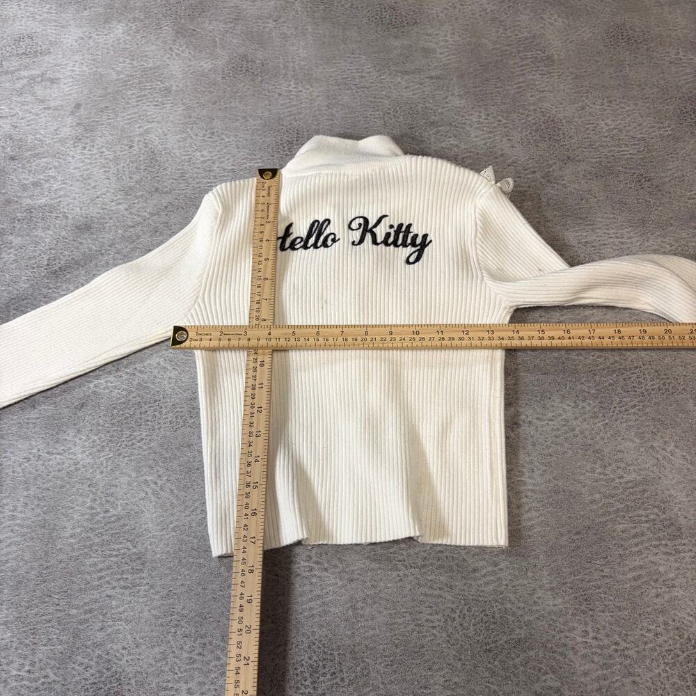 White Hello Kitty Ruffled Zip Up Sweater - Picture 7 of 7